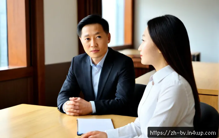 신뢰를 구축하는 커뮤니케이션 기법 - Photorealistic business conversation between a thoughtful Chinese professional and an attentive coll...